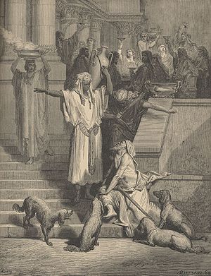 Print by Gustave Doré illustrating the parable...