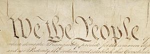 English: Detail of Preamble to Constitution of...