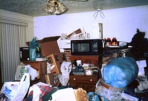 English: Photo of the living room of a compuls... English: Photo of the living room of a compuls...