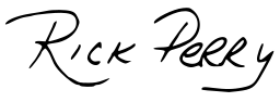 Texas Governor 's signature. Texas Governor 's signature.
