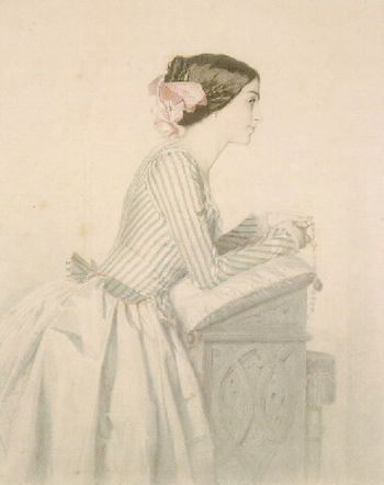 Vincent Vidal (1811-1887): Young lady saying t... Vincent Vidal (1811-1887): Young lady saying t...