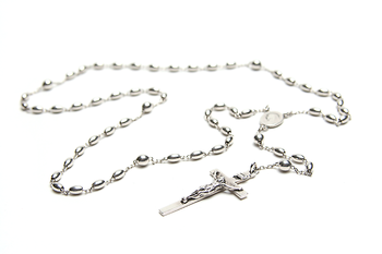 English: A sterling silver Catholic rosary. Fr... English: A sterling silver Catholic rosary. Fr...