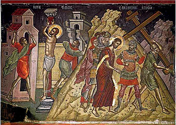 Icon of Jesus being led to Golgotha, 16th cent...