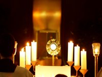 English: Adoration of the Blessed Sacrament, t...