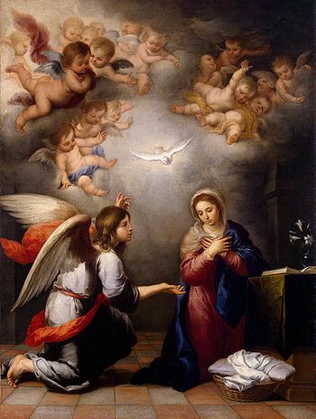 Angel Gabriel's Annunciation to Mary, by Muril...